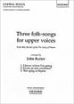 Three Folksongs for Upper Voices Unison choral sheet music cover